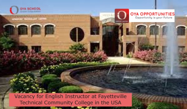 Vacancy for English Instructor at Fayetteville Technical Community College in the USA